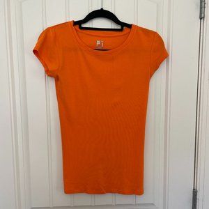 Orange Short Sleeve T-Shirt, Size S, Women’s Casual, Tee Shirt